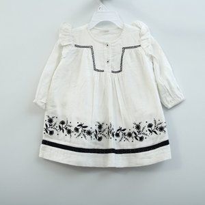 White Chocolate Kids Girls Embroidered Dress Ruffle Long Sleeve 2-3 Year
